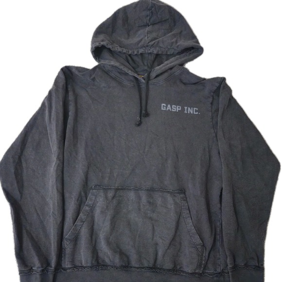 Gasp Inc Black Hoodie Gym Size Medium Athleisure Activewear No Compromises Acid